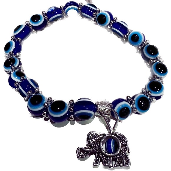 Turkish Lucky Evil Eye Bracelets Blue Evil Eye Bead Bracelet | Elephant - Picture 2 of 3